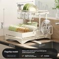 Axyaa 2-Tier Dish Drying Rack with Drainboard and Utensil Holder