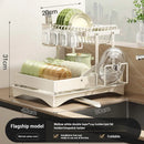 Axyaa 2-Tier Dish Drying Rack with Drainboard and Utensil Holder