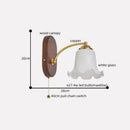 Axyaa Japanese Style LED Wall Lights Copper Wood Bedside Lamp