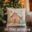 Axyaa Gingerbread House Christmas Pillow Covers Pattern for Sofa, Bedroom, Car