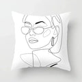 Axyaa Abstract Art Couple Portrait Pillow Cover 45X45CM