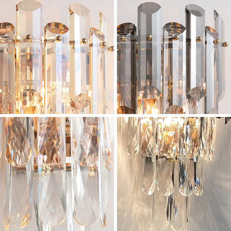 Axyaa Crystal Glass Rod Wall Lamp for Modern Minimalist Light Luxury Decor