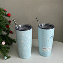 Kawaii Christmas Thermal Tumbler 550ml Stainless Steel Insulated Axyaa Mug