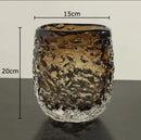 Wrinkled Glass Vase Hydroponics Pot by Axyaa - Room Aesthetic Floral Decor