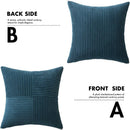 Axyaa Blue Corduroy Striped Throw Pillow Covers for Living Room, Bed and Sofa