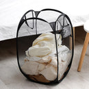 Axyaa Foldable Skeleton Clothes Basket: Ventilated, Portable, Large Capacity Storage Organizer