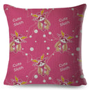 Axyaa Cat Cushion Cover: Decorative Linen Pillow for Home, Sofa, Children's Room