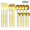 Axyaa 16-Piece Stainless Steel Tableware Set for Home, Hotel, and Restaurant