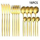 Axyaa 16-Piece Stainless Steel Tableware Set for Home, Hotel, and Restaurant