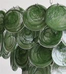 Axyaa Modern Blackish Green Glass Art Chandelier - Colorized Glass Lampshade Kitchen Island Lighting