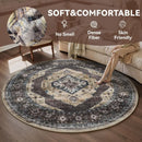 Axyaa Retro Bohemian Round Living Room Carpet - Fashionable & High-end Home Decor