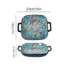 Axyaa Bohemian Style Ceramic Pasta Dish 9-Inch Salad Plate with Double Ear.