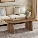 Axyaa Farmhouse Coffee Table, 47.24-Inch Center Cocktail Table with Sturdy Base