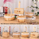 Axyaa Mini Woven Flower Basket Handmade DIY Dollhouse Decor Miniature Paper Vine