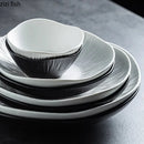 Axyaa Matte Striped Ceramic Deep Plate Set - Creative Tableware for Restaurants