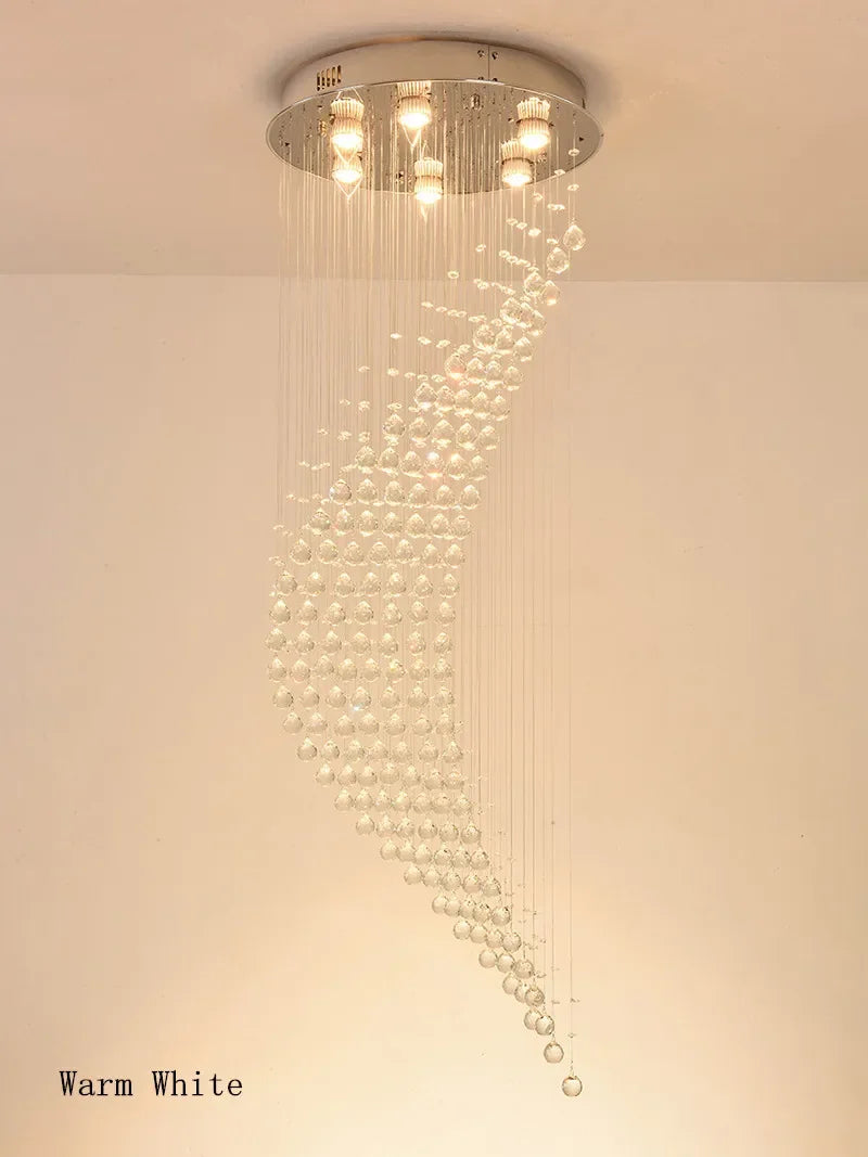 Axyaa Spiral Ladder LED Chandelier - Modern Design for Dining Room, Staircase & Foyer