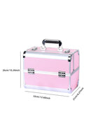 Axyaa Large Makeup Train Case with Lock, 4 Trays Cosmetic Storage Organizer