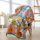 Boho Floral Cotton Bedspread Blanket by Axyaa: Soft Aesthetic Bed Throw Cover for Home