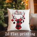 Axyaa Merry Christmas Patterned Cushion Covers for Sofa, Bedroom, Car - Pillow Cover
