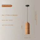 Rattan Retro Pendant Light by Axyaa - Hand-Woven Wooden Farmhouse Dining Light
