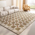 Axyaa Plaid Carpet Retro Rugs Fluffy Soft Lounge Plush Mat Home Large Area Thicken Rug
