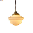 Axyaa Glass LED Pendant Light: Nordic Design, Milky White, Copper Socket; Ideal for Home, Restaurant, Bar.