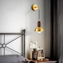 Axyaa Modern Wood Copper LED Wall Sconce for Living Room & Bathroom