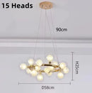 Axyaa Glass Ball LED Bubble Chandelier - Black Gold Pendant Lighting