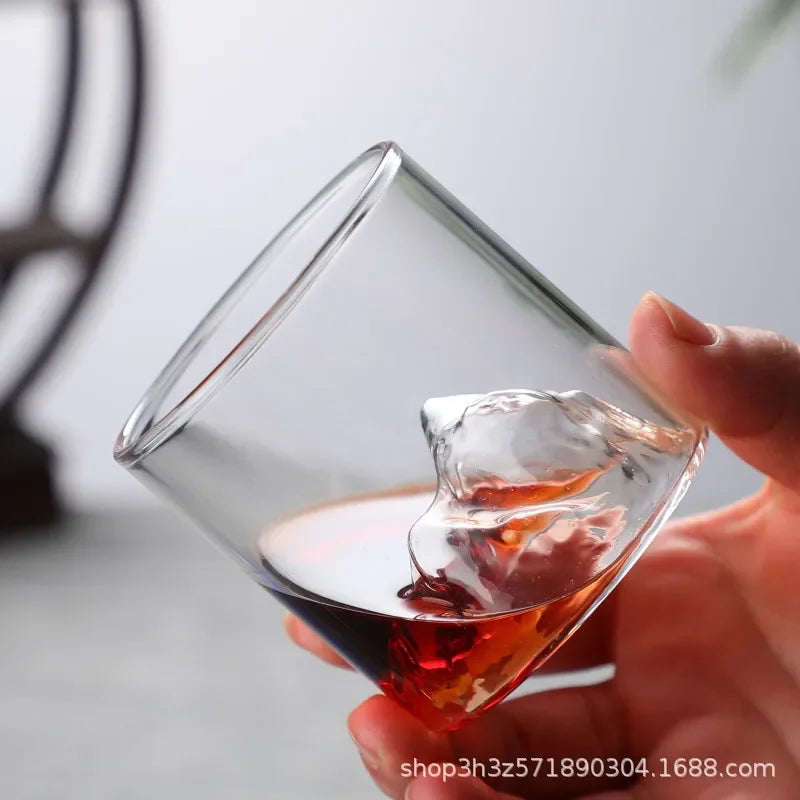 Axya Glass Whiskey Tea Cup Mountain Red Wine Glass Heat-Resistant Transparent Glass