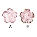 Mini Sakura Bowl Set - Set of 2 Glass Plates with Gold Border for Desserts
