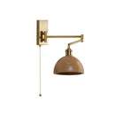 Axyaa Wooden Wall Sconce LED Lampshade with Pull Chain Switch for Bedroom Bathroom Perspective Mirror