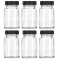 Axyaa 2oz Glass Shot Bottles with Caps for Whiskey, juices, samples & tonic