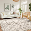 Axyaa Retro Pastoral Style Living Room Carpet Cream Animal Print Rug