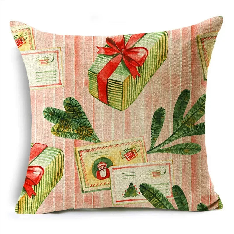 Axyaa Christmas Pillow Covers: Santa Socks Nutcracker Throw Pillowcase for Home Decor