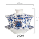 Axyaa Bird Tea Gaiwan Set - 350ml Porcelain Art Tea Bowl Kit
