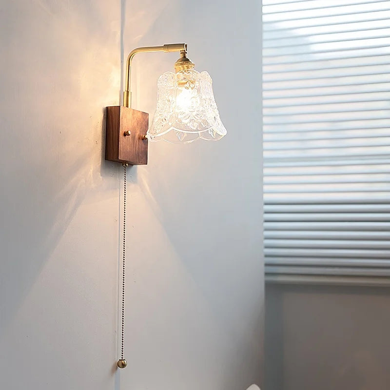 Axyaa Clear Glass LED Wall Light Fixture for Modern Nordic Design