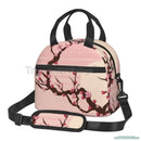 Axyaa Sakura Cherry Blossoms Insulated Lunch Bag: Reusable Thermal Cooler for Work, School, Picnic