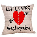 Axyaa Sweet Love Linen Cushion Cover 45x45cm Throw Pillow Case