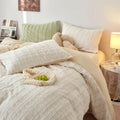Axyaa Premium Rabbit Velvet King Bed Set: Soft, Warm, Cozy Duvet, Sheets