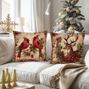 Axyaa Retro Christmas Reindeer Pillowcase Cover