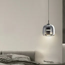 Axyaa Gray Minimalist Glass Chandelier for Bedroom and Bar Counter