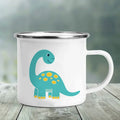Axyaa Elephant Print Enamel Camping Mug - Creative Handle Drinkware Hiking Cup