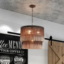 Axyaa Countryside Tassel LED Pendant Chandelier - Home Decor Light for Living Room