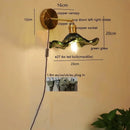Axyaa Green Glass Copper LED Wall Lamp Sconce Pull Chain Modern Nordic Wandlamp