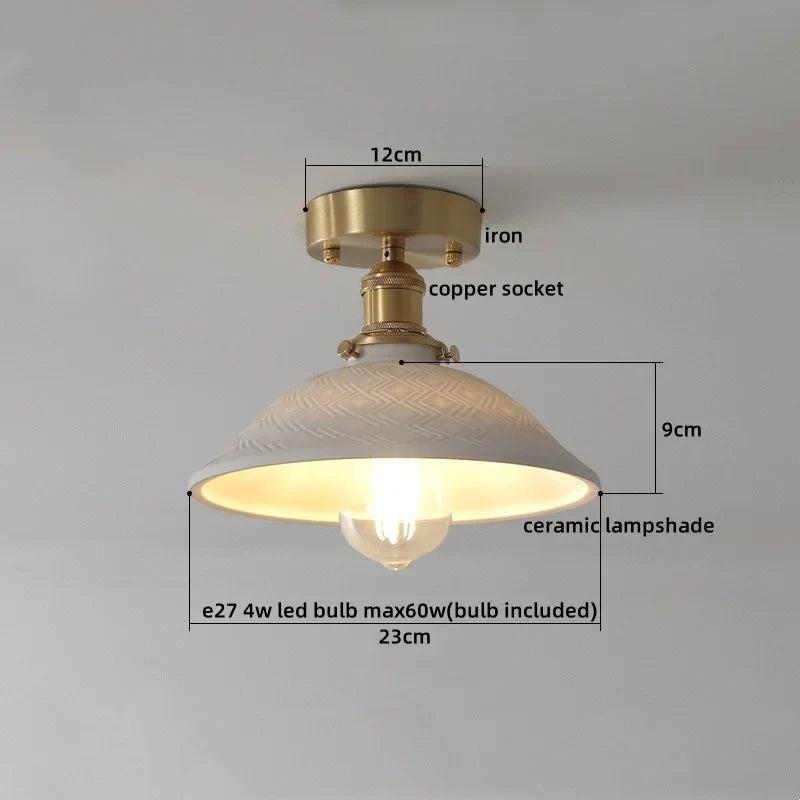 Axyaa LED Ceiling Light: Modern Style, Copper Ceramic, Indoor Home Lighting