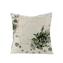 Axyaa Green Leaf Linen Pillow Cover - Stylish Sofa Decor & Home Accent