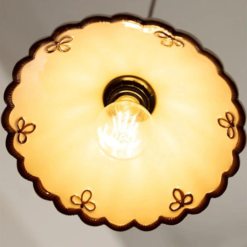 Axyaa Ceramic Pendant Lamp LED Hanglamp for Home Decoration