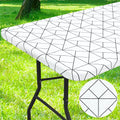 Axyaa 30x72inch Elastic Waterproof Rectangle Table Cover for Home Party & Outdoor