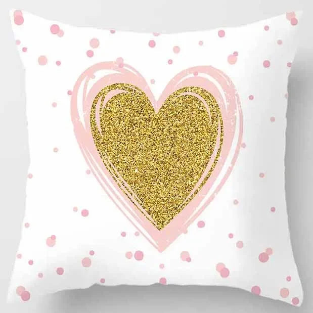 Axyaa Yellow Pink Pattern Square Pillowcase Home Decoration Cushion Cover