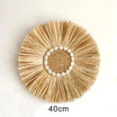 Axyaa Nordic Rattan Wall Basket Decor - Hanging Ornament and Crafted Wall Frame